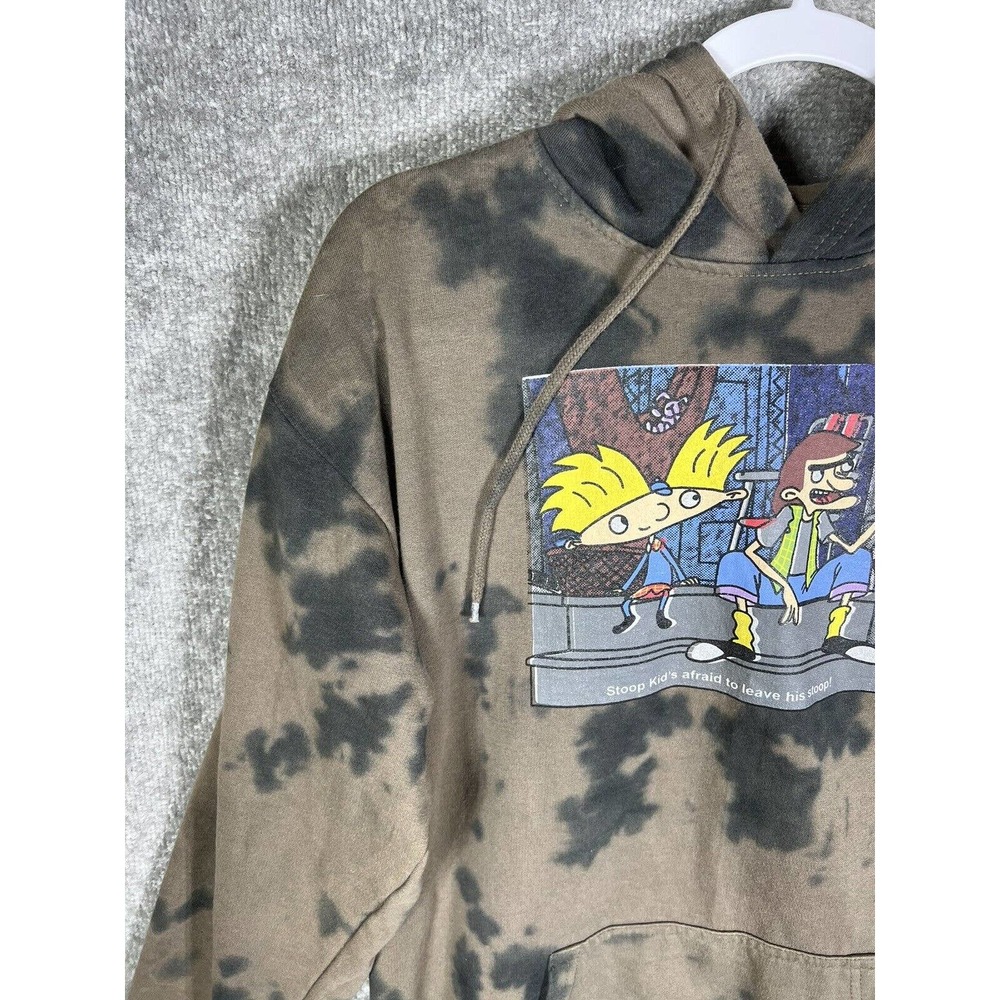 Nickelodeon Hey Arnold Stoop Kid Football Head Tie Dye Hoodie Mens Medium Brown - Picture 7 of 16